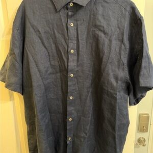 Bloomingdale's Casual Navy Button Down Shirt